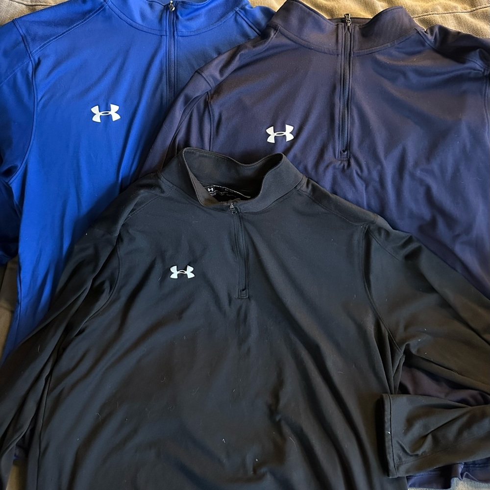 Under Armour - Lot of 3 - Loose Fit 1/4 Zip HeatGear Pullover